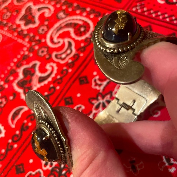 Beautiful Vintage Bracelet - Silver with Gold Flakes 70’s 80’s - Picture 1 of 5